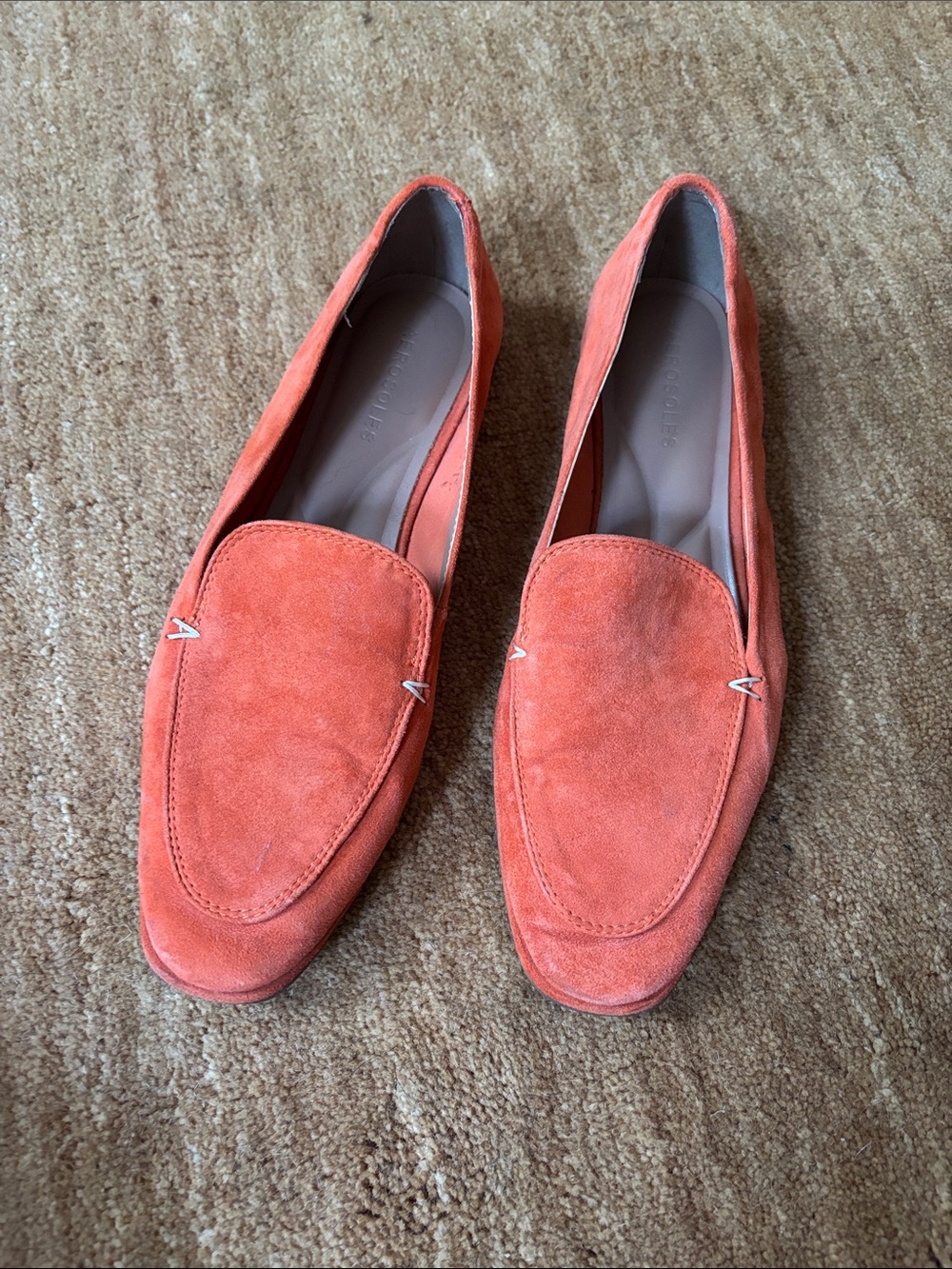 Aerosoles Orange suede flats size 8